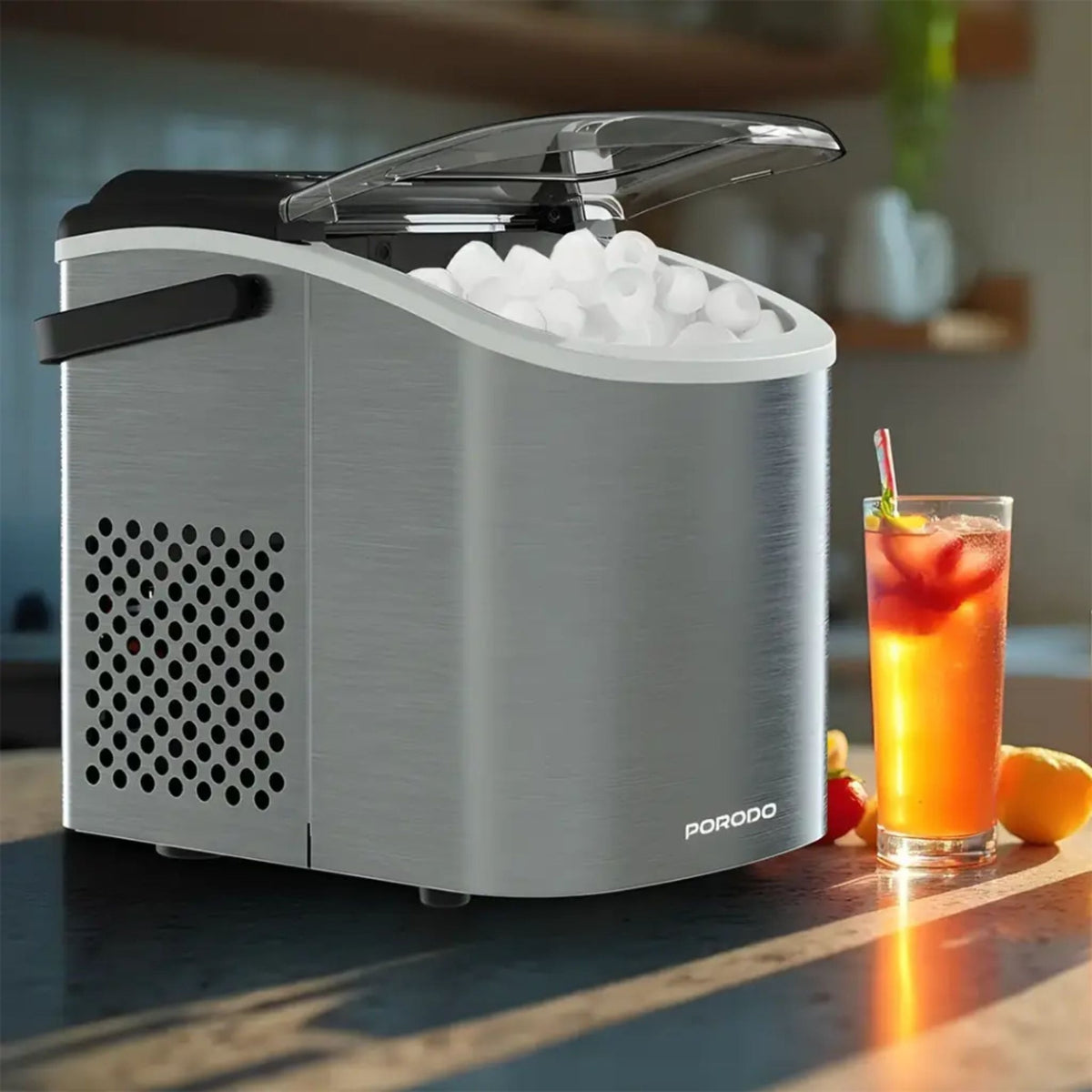 Porodo Lifestyle Instant Bullet Ice Maker - Silver - STOORE.AE | ستور الامارات