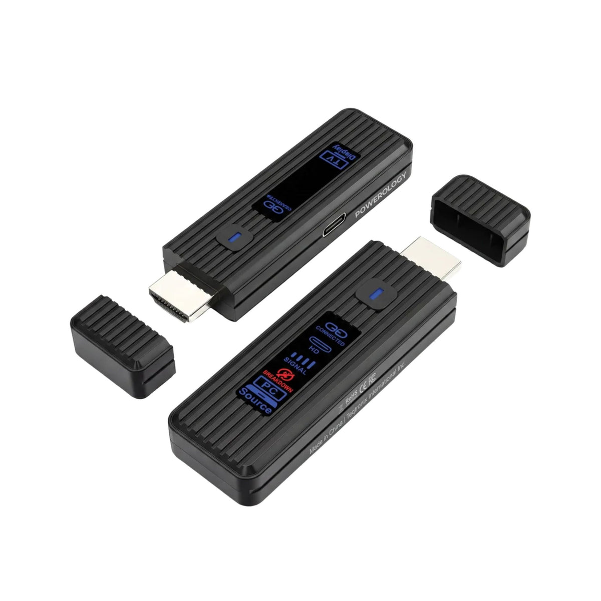 Powerology VELINK Wireless HDMI Transmitter & Receiver 50m Full HD 1080P - Black - STOORE.AE | ستور الامارات