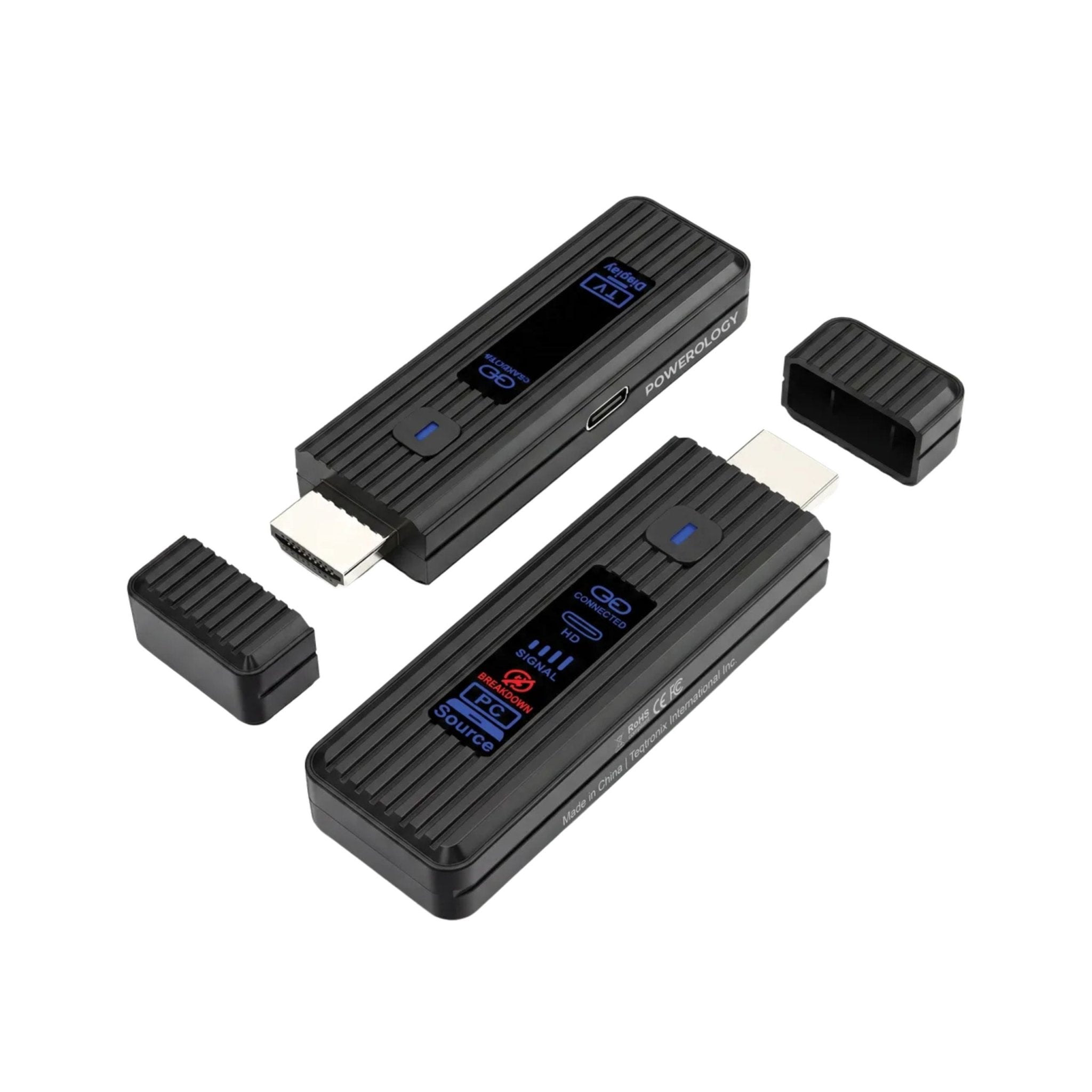 Powerology VELINK Wireless HDMI Transmitter & Receiver 50m Full HD 1080P - Black - STOORE.AE | ستور الامارات