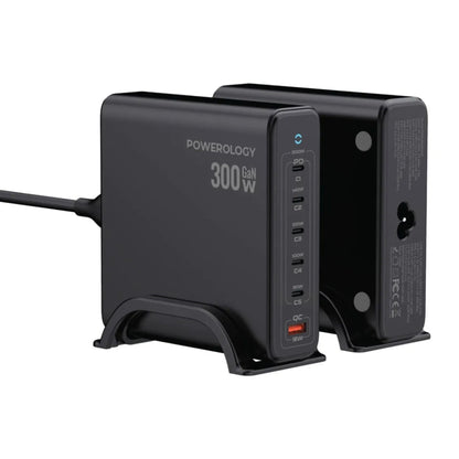 Powerology Volt-X GaN Smart Desktop Charger 300W - Black - STOORE.AE | ستور الامارات
