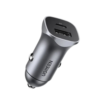 UGREEN 30 USB-A & USB-C 30W Car Charger - Gray - STOORE.AE | ستور الامارات