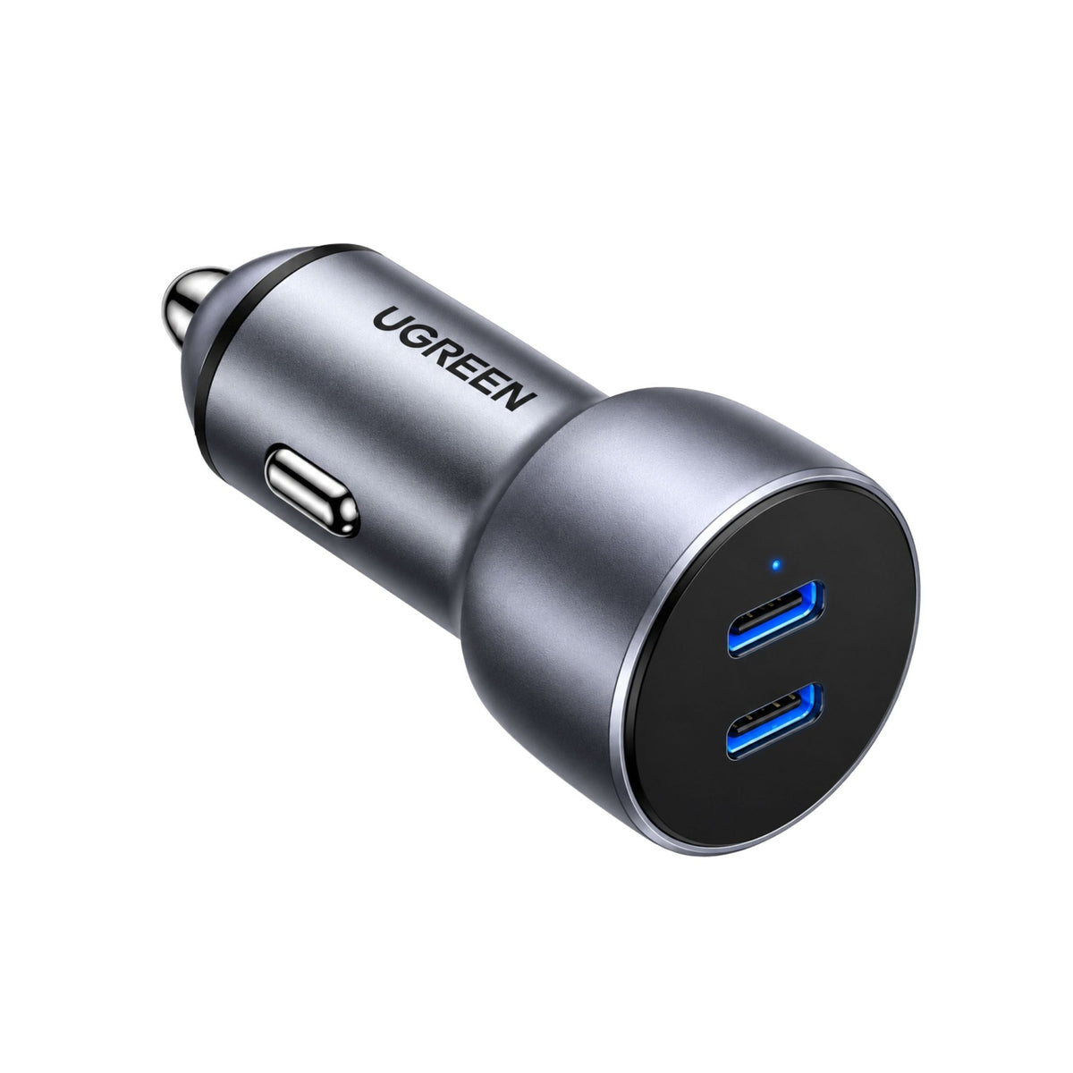 UGREEN Car Charger 2-Port 2C 50W Pd Fast Car Charger - Gray - STOORE.AE | ستور الامارات