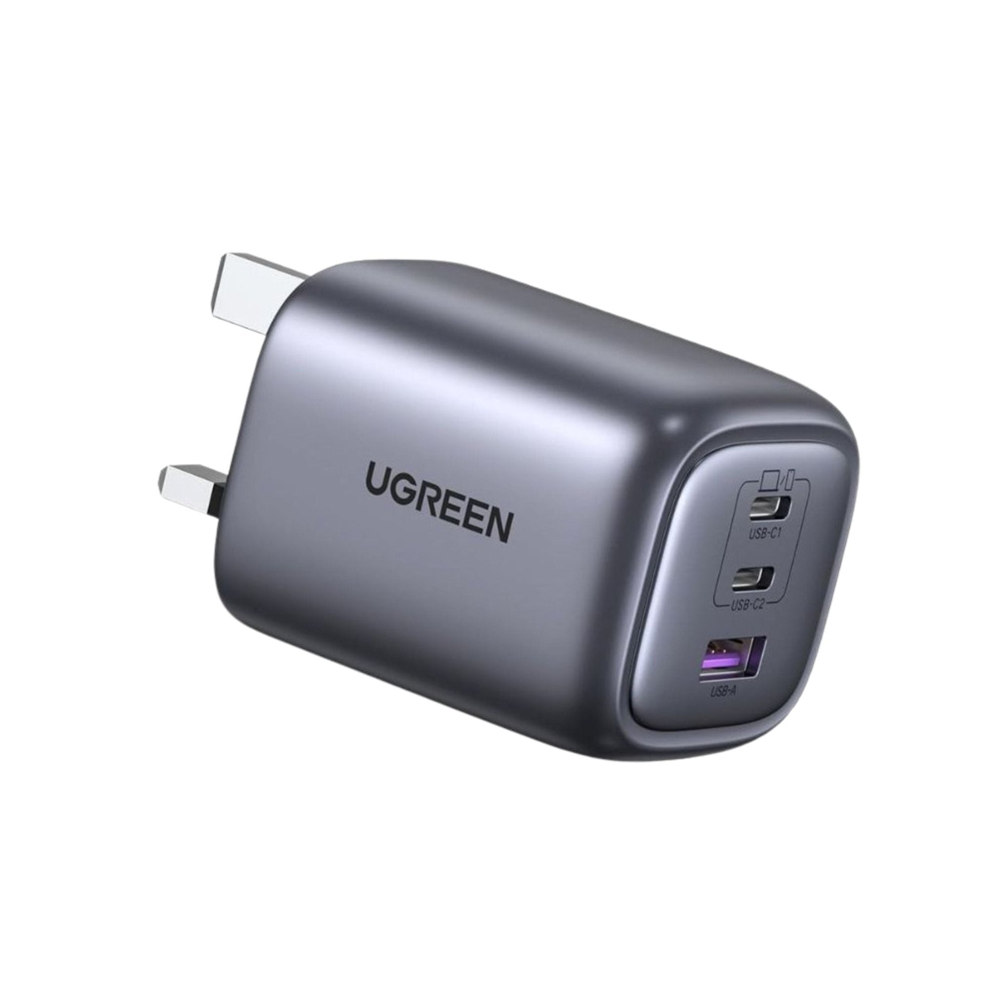 UGREEN Nexode S 3 - Port GaN 65W Fast Charger Adapter - Grey - STOORE.AE | ستور الامارات