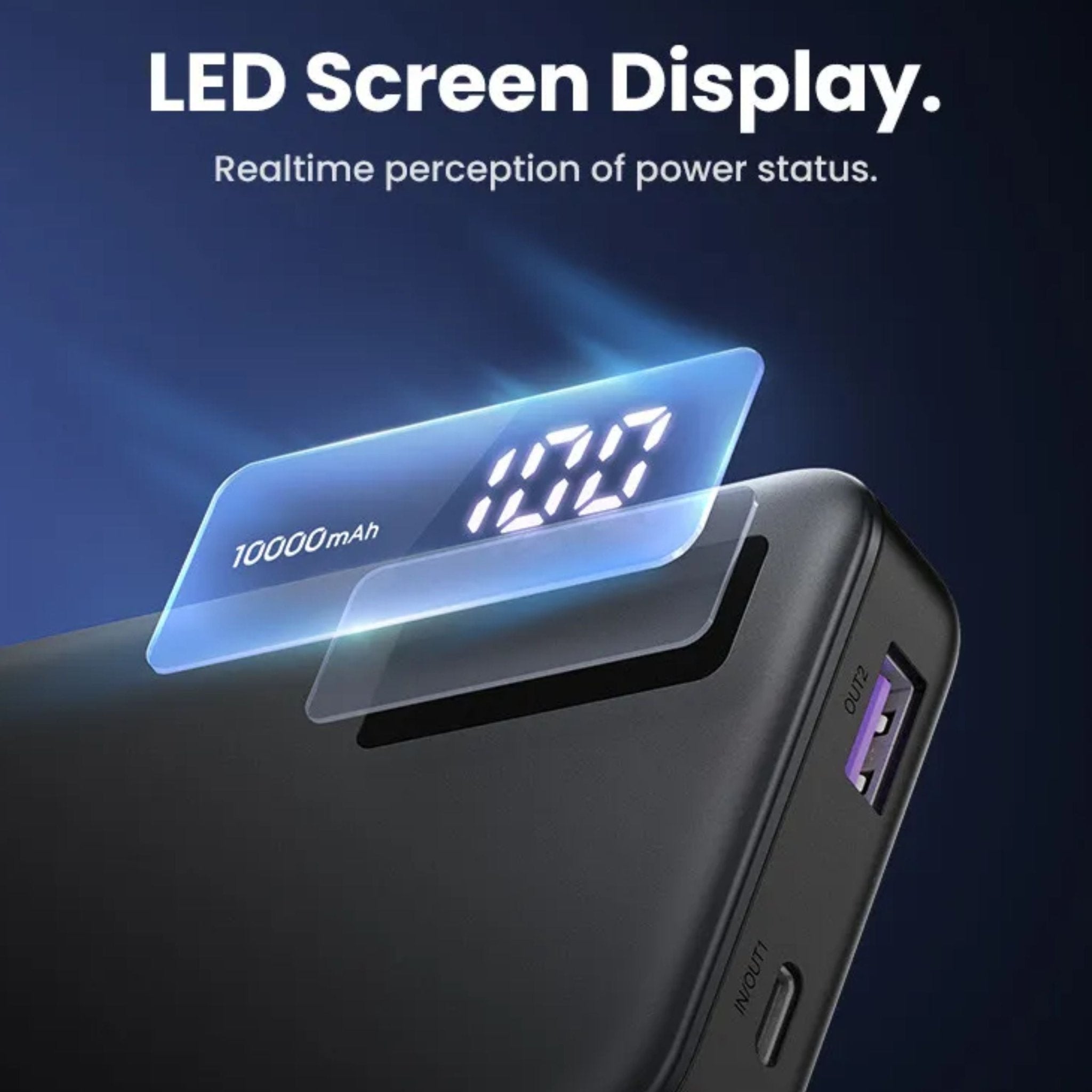 UGREEN PD 20W Two - way Fast Charging Power Bank 10000mAh - Grey - STOORE.AE | ستور الامارات