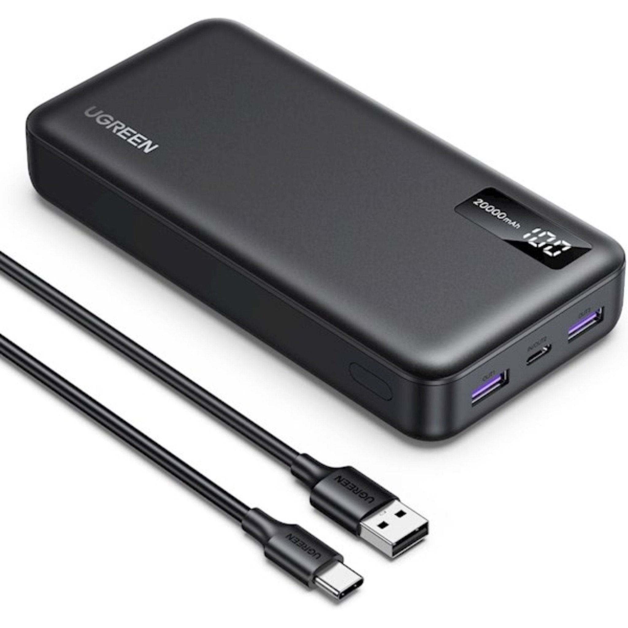 UGREEN PD 20W Two - way Fast Charging Power Bank 20000mAh - Grey - STOORE.AE | ستور الامارات