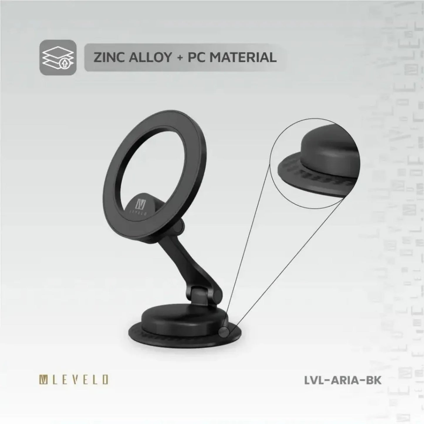 Levelo Aria MagSafe Car Phone Holder - Black
