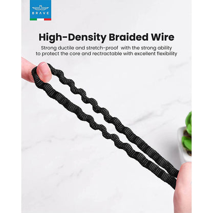 Brave USB-A To Lightning Spring Data Cable 2.1A - Black