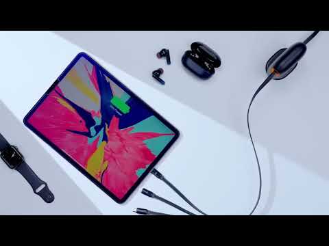 Baseus 3-in-1 Fast Charging Cable Desktop Organizer Type-c To Micro+Lightning+Type-c 100W